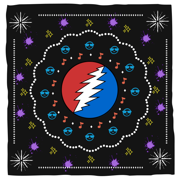 Grateful Dead Logo auf Hintergrund